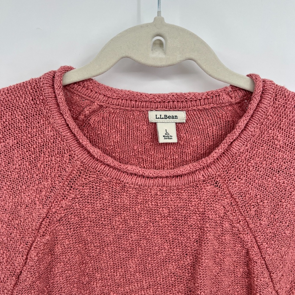 Vintage L.L. Bean roll neck boucle knit blush pink sweater gorpcore cabincore L - Picture 3 of 10